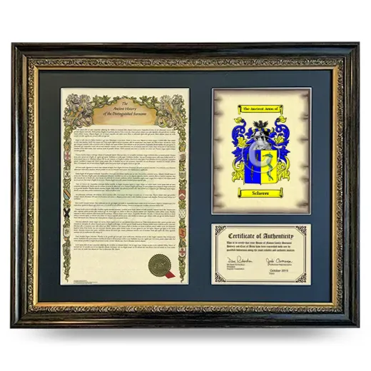 Scherer Framed Surname History and Coat of Arms- Heirloom
