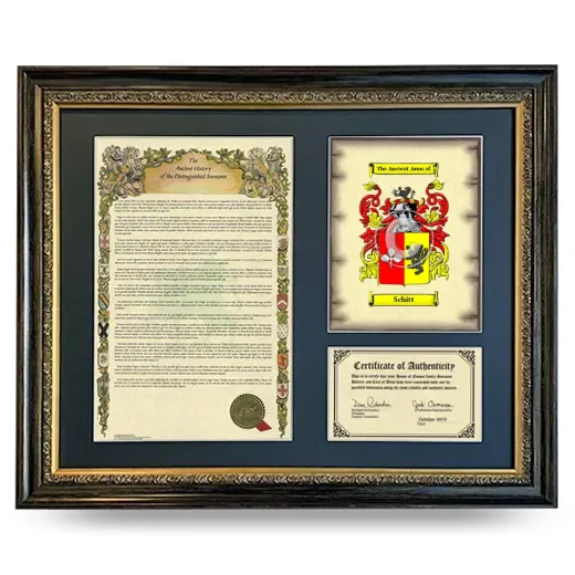 Schitt Framed Surname History and Coat of Arms- Heirloom