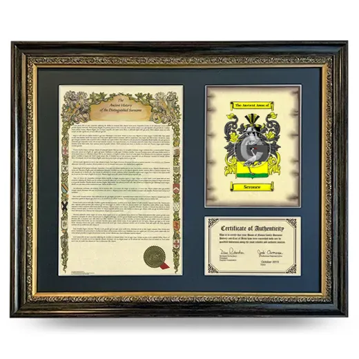 Scronce Framed Surname History and Coat of Arms- Heirloom