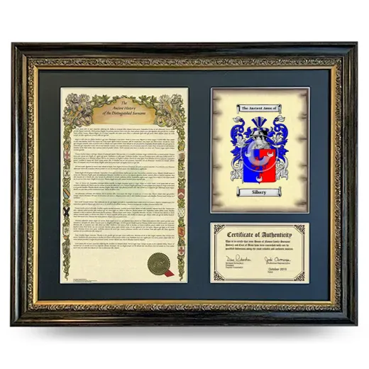 Sibary Framed Surname History and Coat of Arms- Heirloom