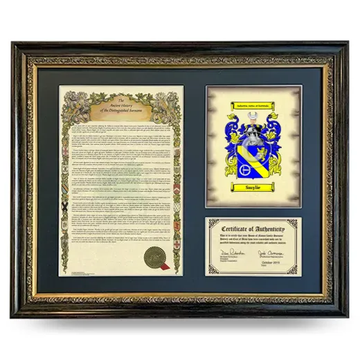 Smylie Framed Surname History and Coat of Arms- Heirloom