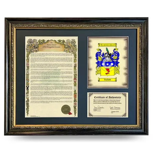 Tarbett Framed Surname History and Coat of Arms- Heirloom