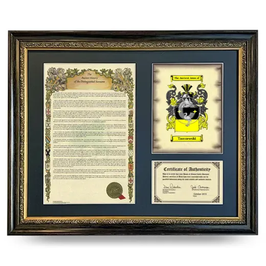 Tarczewski Framed Surname History and Coat of Arms- Heirloom