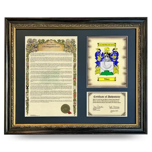 Tilsey Framed Surname History and Coat of Arms- Heirloom