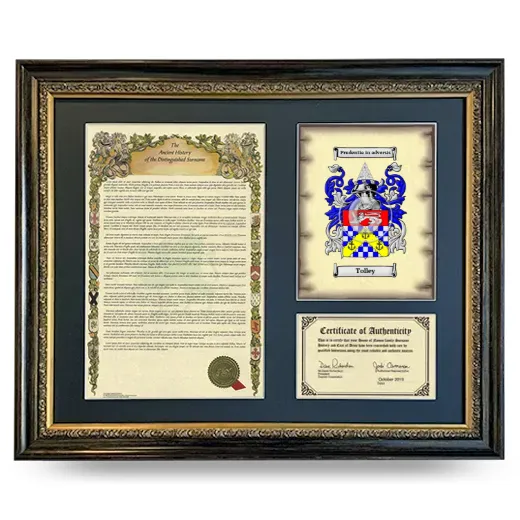 Tolley Framed Surname History and Coat of Arms- Heirloom