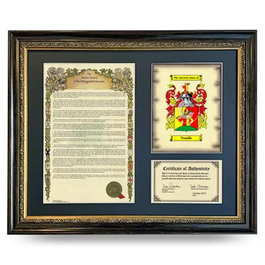 Vendle Framed Surname History and Coat of Arms- Heirloom