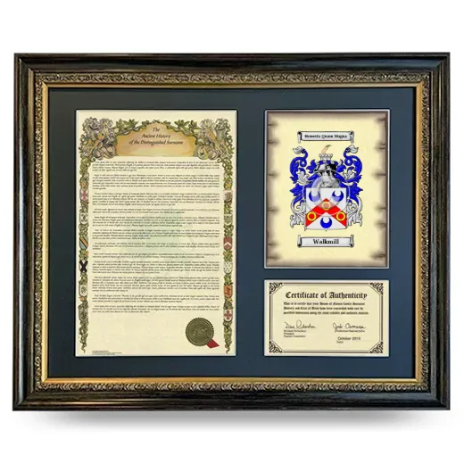 Walkmill Framed Surname History and Coat of Arms- Heirloom
