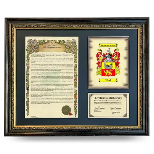 Weigl Framed Surname History and Coat of Arms- Heirloom