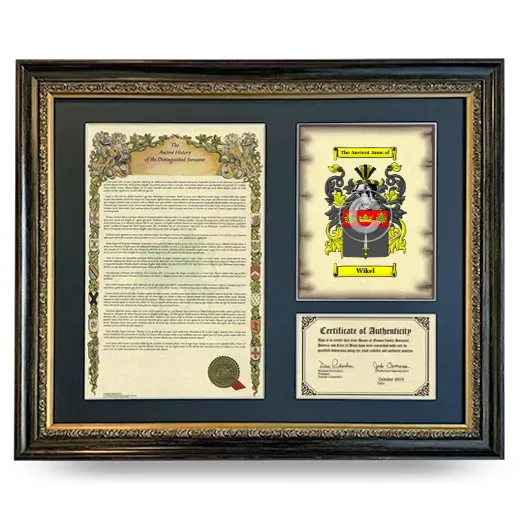 Wikel Framed Surname History and Coat of Arms- Heirloom