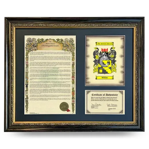 Witlox Framed Surname History and Coat of Arms- Heirloom