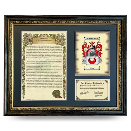 Witte Framed Surname History and Coat of Arms- Heirloom