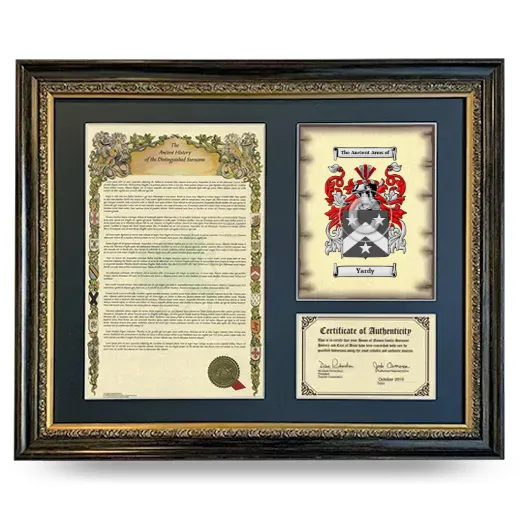 Yardy Framed Surname History and Coat of Arms- Heirloom