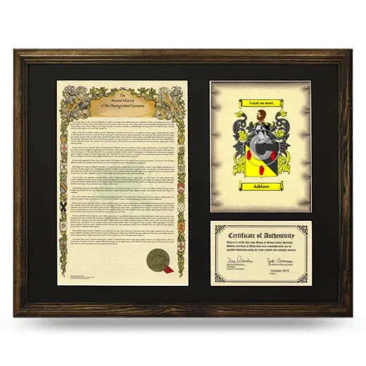 Addare Framed Surname History and Coat of Arms - Brown