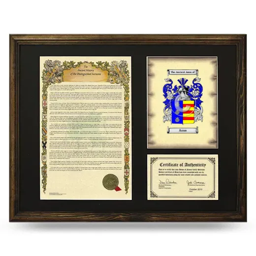 Ansa Framed Surname History and Coat of Arms - Brown