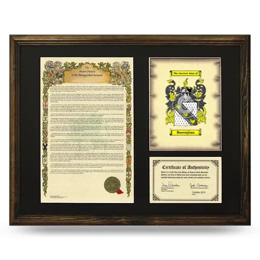 Bowreghan Framed Surname History and Coat of Arms - Brown