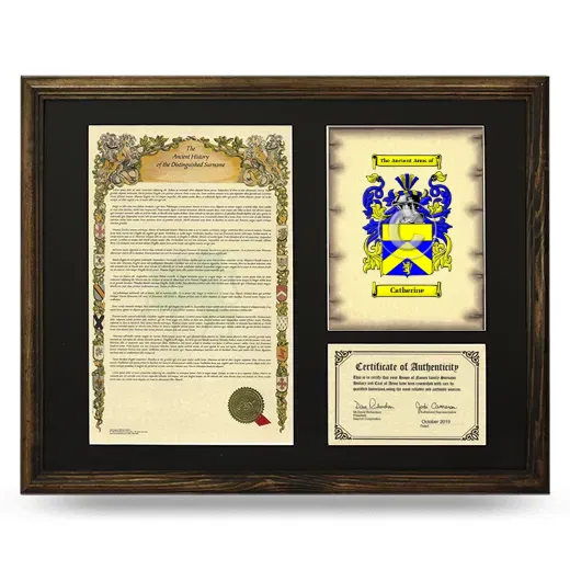 Catherine Framed Surname History and Coat of Arms - Brown