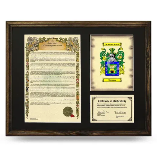 Cherma Framed Surname History and Coat of Arms - Brown