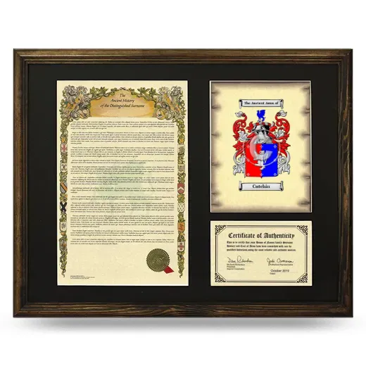 Cutchin Framed Surname History and Coat of Arms - Brown