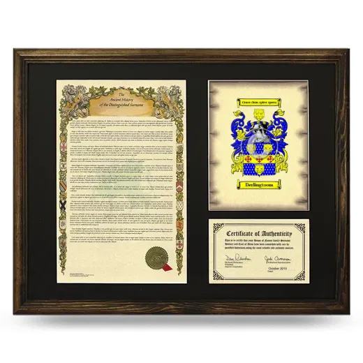 Derlingtoom Framed Surname History and Coat of Arms - Brown