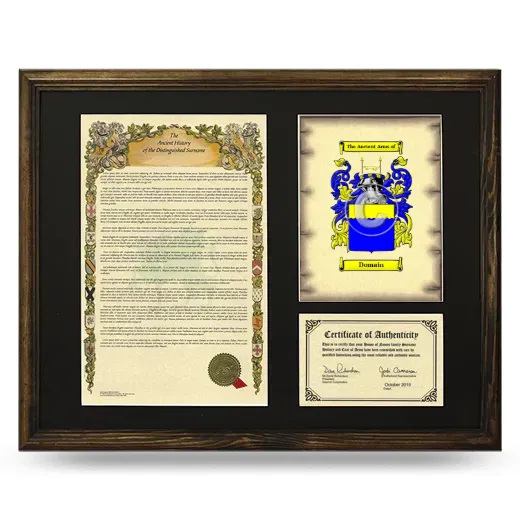 Domain Framed Surname History and Coat of Arms - Brown
