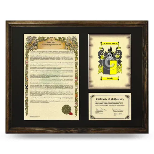 Farely Framed Surname History and Coat of Arms - Brown