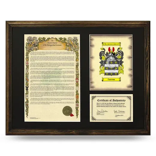 Farrens Framed Surname History and Coat of Arms - Brown