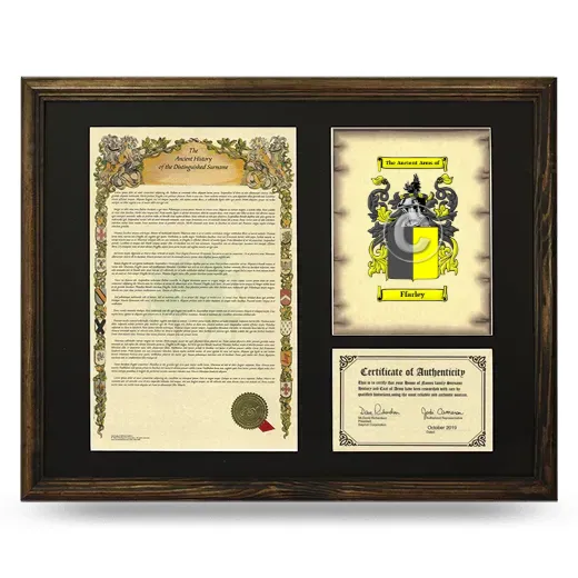 Ffarley Framed Surname History and Coat of Arms - Brown