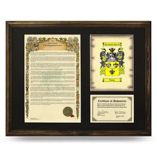Foray Framed Surname History and Coat of Arms - Brown