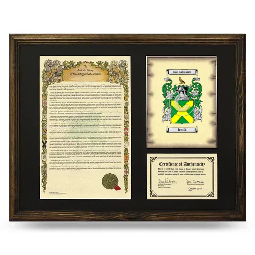 Frank Framed Surname History and Coat of Arms - Brown
