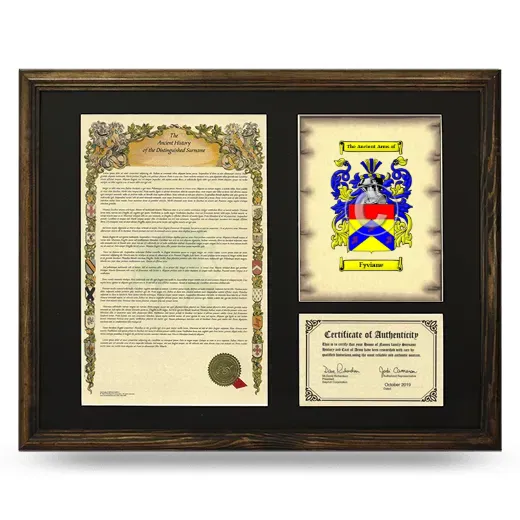 Fyviane Framed Surname History and Coat of Arms - Brown