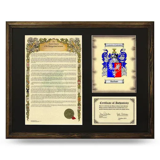 Harbutt Framed Surname History and Coat of Arms - Brown