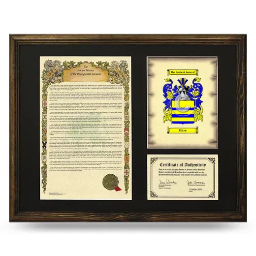Hare Framed Surname History and Coat of Arms - Brown