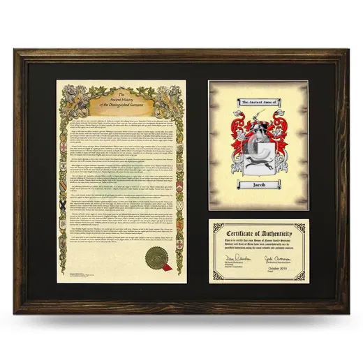 Jacob Framed Surname History and Coat of Arms - Brown