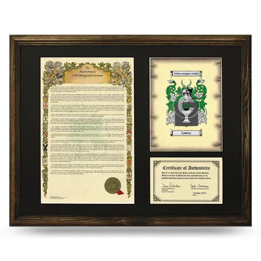 Lowry Framed Surname History and Coat of Arms - Brown