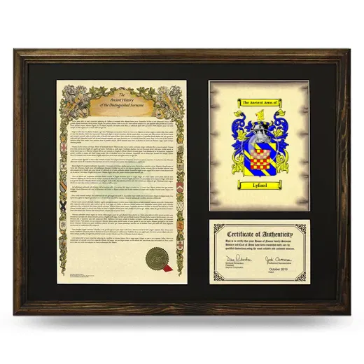 Lyford Framed Surname History and Coat of Arms - Brown