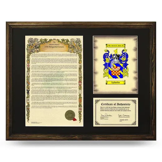 Lyforthe Framed Surname History and Coat of Arms - Brown