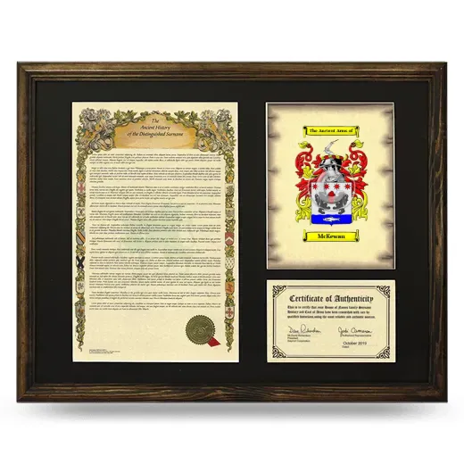 McKewan Framed Surname History and Coat of Arms - Brown