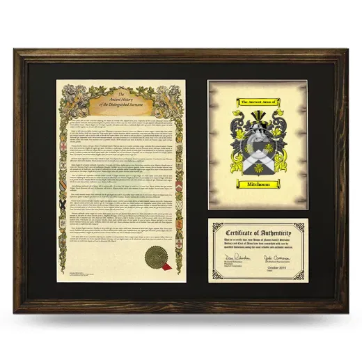 Mitchoom Framed Surname History and Coat of Arms - Brown