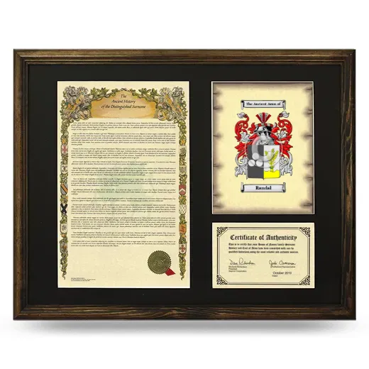 Randal Framed Surname History and Coat of Arms - Brown