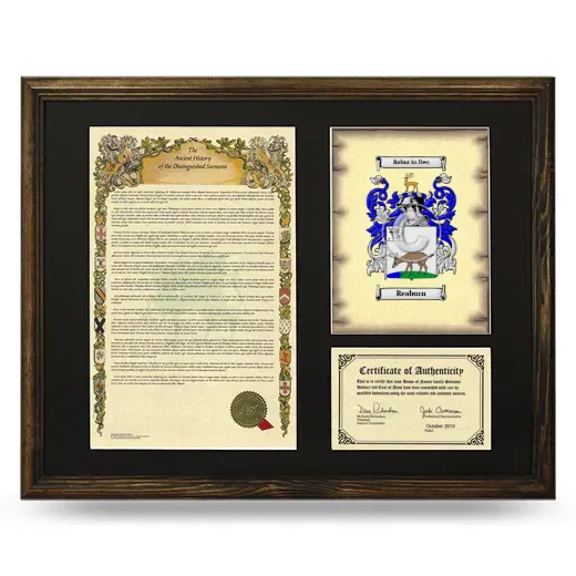Reaburn Framed Surname History and Coat of Arms - Brown
