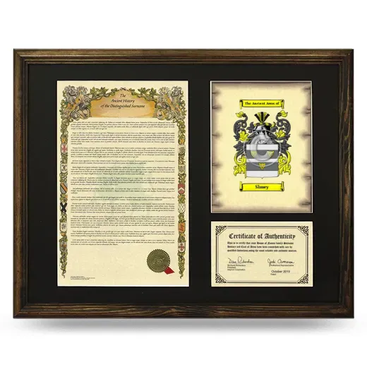 Shuey Framed Surname History and Coat of Arms - Brown