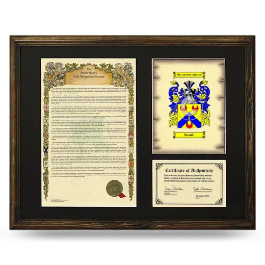 Strath Framed Surname History and Coat of Arms - Brown