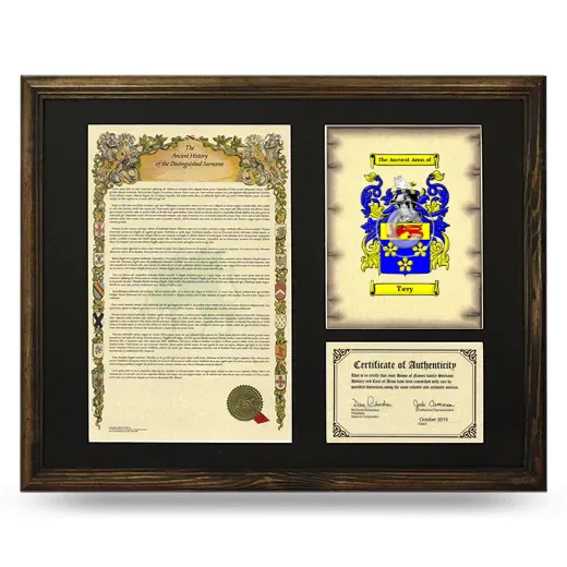 Tavy Framed Surname History and Coat of Arms - Brown