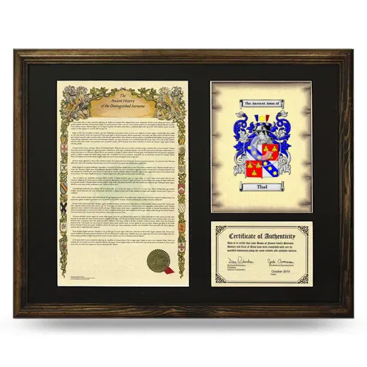 Thal Framed Surname History and Coat of Arms - Brown