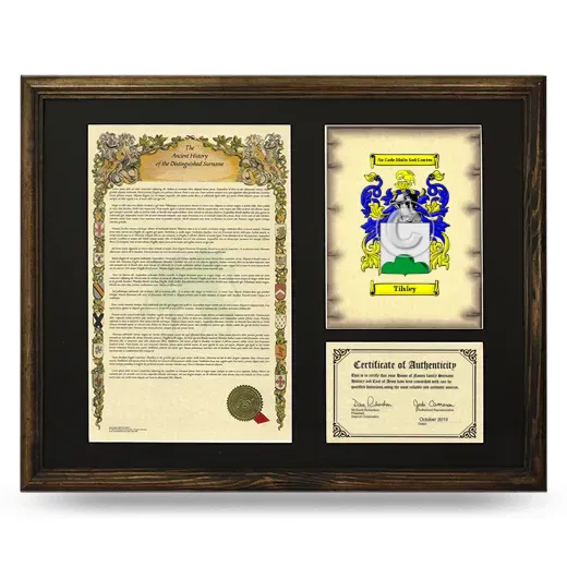 Tilsley Framed Surname History and Coat of Arms - Brown