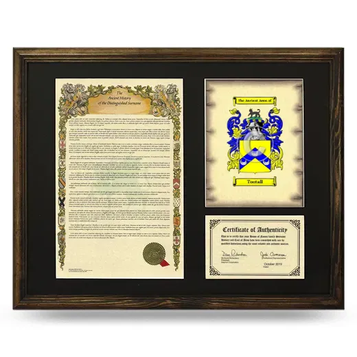 Tootall Framed Surname History and Coat of Arms - Brown