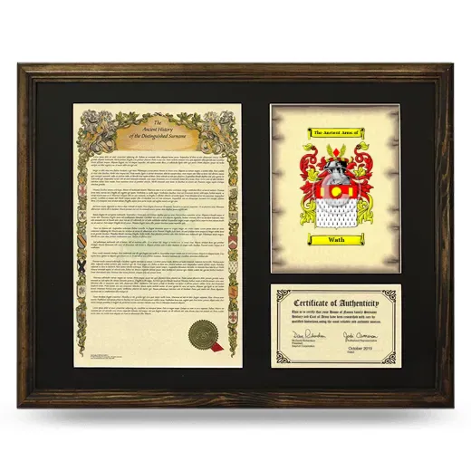 Wath Framed Surname History and Coat of Arms - Brown