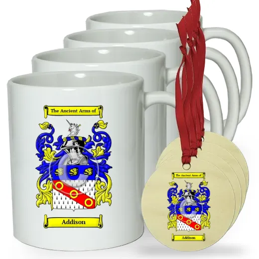 Addison Set of 4 Classic Mugs and Ornaments