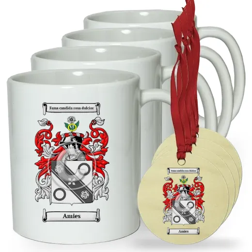 Amies Set of 4 Classic Mugs and Ornaments