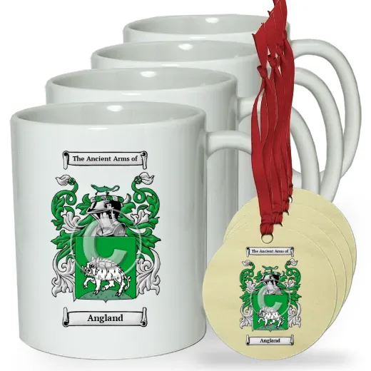 Angland Set of 4 Classic Mugs and Ornaments